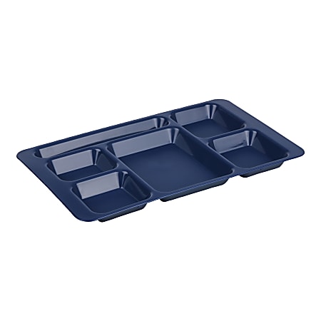 Cambro Camwear® 5-Compartment Trays, 15"W, Navy Blue, Pack