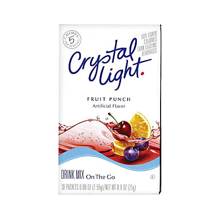 Crystal Light® On The Go Mix Sticks, Fruit Punch, Box Of 30 Packets