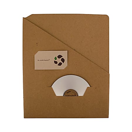 ReBinder™ RePouch 100% Recycled Slash Pocket Folder, 8 1/2" x 11", Brown