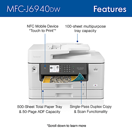Brother MFC-J1010DW InkJet All-in-One Printer Copy Scan Fax