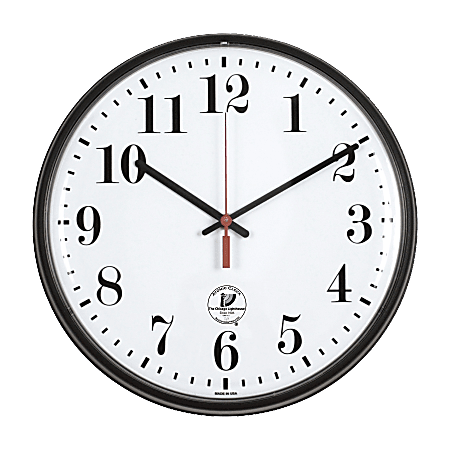 Chicago Lighthouse 12" Slimline Atomic Wall Clock, Black