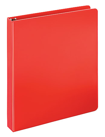 Just Basics® Economy Nonview 3-Ring Binder, 1" Round Rings, Red