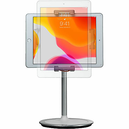 CTA Digital Adjustable Desktop Tablet Stand Up-12.9" Screen Support 13" X 6.8"X 6.8" Depth Desktop, Tabletop, Countertop Rubber Silver - PADHADTS