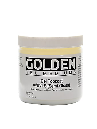 Golden Digital Mixed Media Gel Topcoat With UVLS, Semi-Gloss, 16 Oz