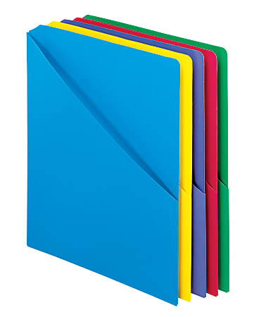 Pendaflex® Slash-Pocket Project Folders with Holder for CDs/DVDs, 11" x 8 1/2", Assorted Colors, Pack Of 25