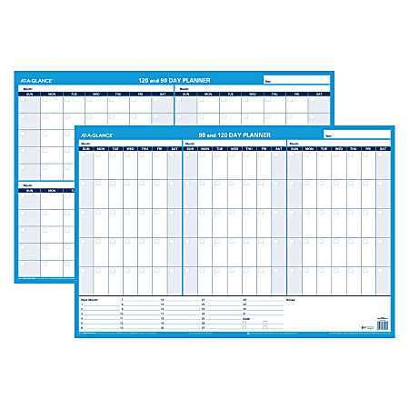 AT-A-GLANCE® Undated Erasable/Reversible Wall Planner, 90 Days, 36" x 24", 30% Recycled
