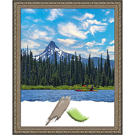 Amanti Art Wood Picture Frame, 18" x 22", Matted For 16" x 20", Parisian Silver