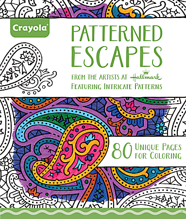 Crayola® Aged Up Coloring Book For Adults, Patterned Escapes, 8" x 10", 80 Pages