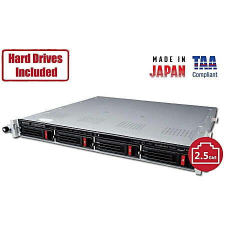 Buffalo TeraStation 3420RN Rackmount 16TB NAS Hard Drives Included (4 x 4TB, 4 Bay) - Annapurna Labs Alpine AL-214 1.40 GHz - 4 x HDD Supported - 4 x HDD Installed - 16 TB Installed HDD Capacity - 1 GB RAM DDR3 SDRAM - Serial ATA/600 Controller