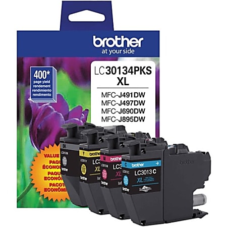 Brother LC3013 Black Cyan Magenta Yellow High Yield Multi Pack Ink