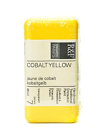 R & F Handmade Paints Encaustic Paint Cake, 40 mL, Cobalt Yellow