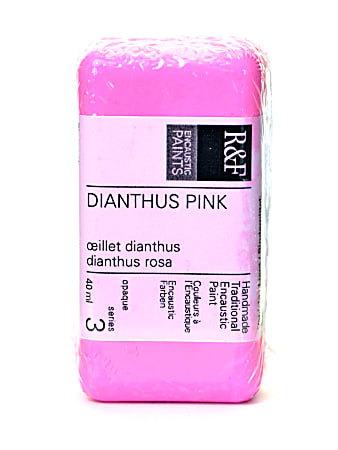 R & F Handmade Paints Encaustic Paint Cake, 40 mL, Dianthus Pink