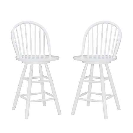 Linon Esten Counter Stools, White, Set Of 2 Stools