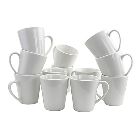 Gibson Home Noble Court 12-Piece Mug Set, 12 Oz, White