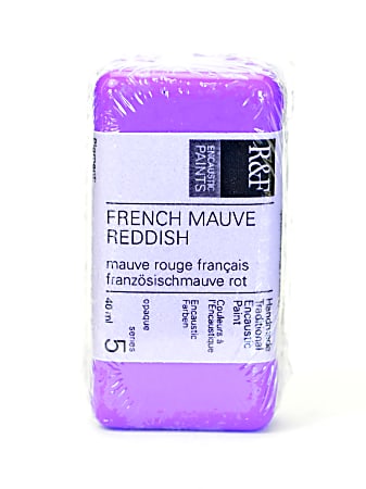 R & F Handmade Paints Encaustic Paint Cake, 40 mL, French Mauve Reddish