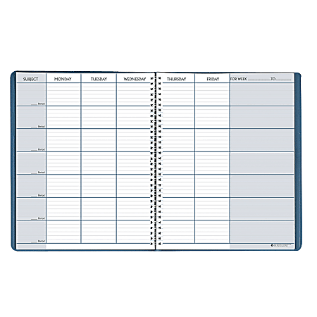 House of Doolittle 40-Week Teacher's Planners, 8 1/2" x 11", 100% Recycled, FSC Certified, Blue, Pack Of 3