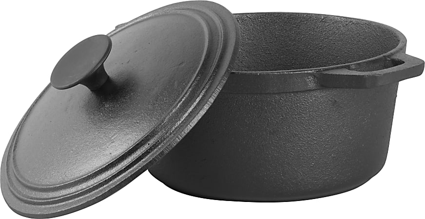 Commercial Chef Cast Iron Dutch Oven, 3.4-Quart, Black