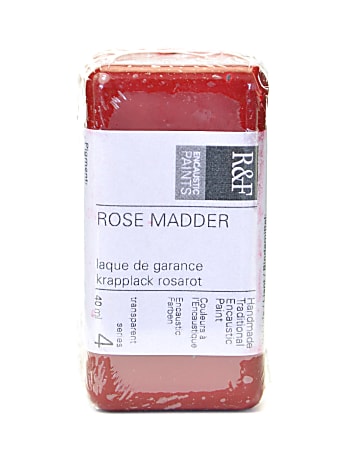 R & F Handmade Paints Encaustic Paint Cake, 40 mL, Rose Madder