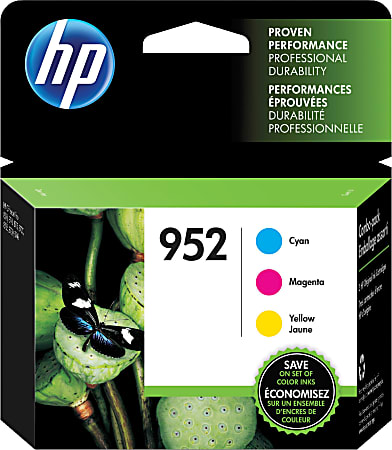 HP 952 Cyan, Magenta, Yellow Ink Cartridges, Pack Of 3, N9K27AN