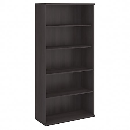 Bush Business Furniture Hybrid 73"H 5-Shelf Bookcase, Storm Gray, Standard Delivery