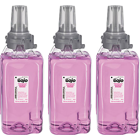 GOJO® ADX-12 Antibacterial Hand Wash Soap, Plum Scent, 42 Oz, Carton Of 3 Bottles