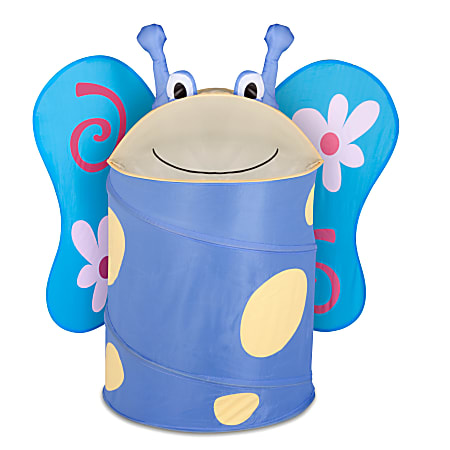 Honey-Can-Do Animal Clothes Hamper, 30", Blue Butterfly