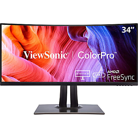 ViewSonic VP3481a 34" WQHD+ Curved Ultrawide USB-C Monitor, FreeSync