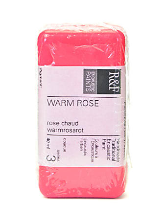 R & F Handmade Paints Encaustic Paint Cake, 40 mL, Warm Rose