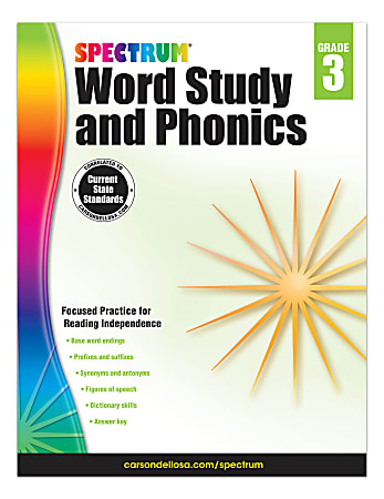 Carson-Dellosa Spectrum Word Study And Phonics Workbook, Grade 3