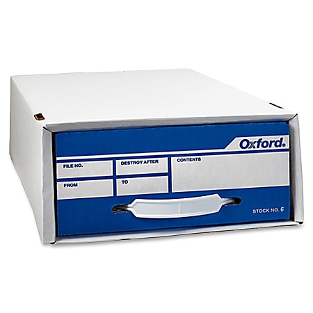 Oxford® Standard-Duty Storage Storage File, 5" x 24" x 11", White/Blue