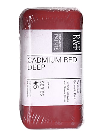 R & F Handmade Paints Encaustic Paint Cake, 40 mL, Cadmium Red Deep