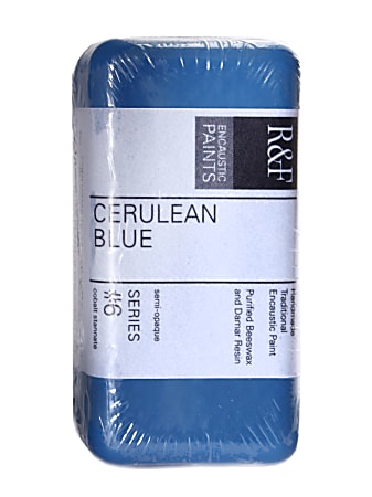 R & F Handmade Paints Encaustic Paint Cake, 40 mL, Cerulean Blue