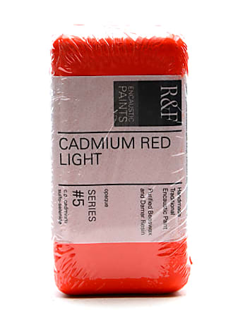 R & F Handmade Paints Encaustic Paint Cake, 40 mL, Cadmium Red Light