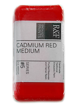R & F Handmade Paints Encaustic Paint Cake, 40 mL, Cadmium Red Medium