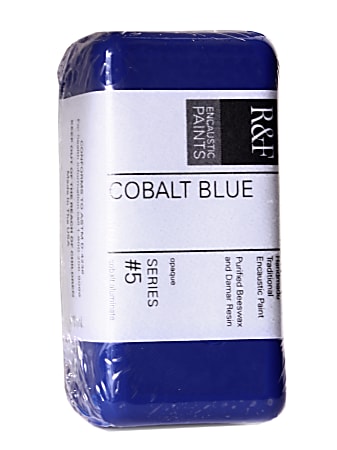 R & F Handmade Paints Encaustic Paint Cake, 40 mL, Cobalt Blue