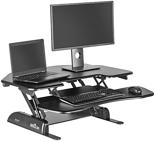 VariDesk Cube Series Corner Standing Desk Riser, 17-1/2"H x 36"W x 33-1/2"D, Black