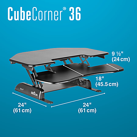 VariDesk Cube Series Corner Standing Desk Riser 17 12 H x 36 W x