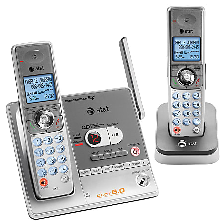 AT&T SL82218 DECT 6.0 Digital Dual-Handset Cordless Phone Set With Digital Answering System