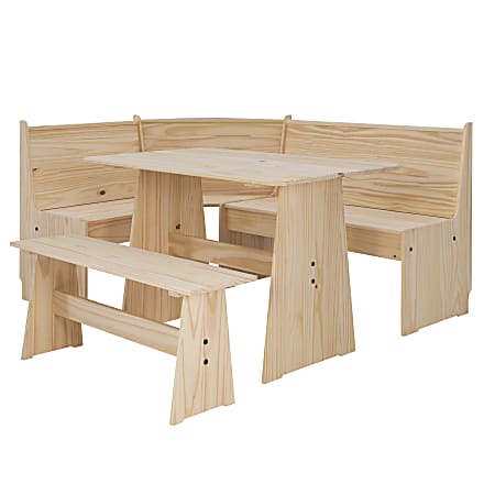 Linon Narci Corner Nook Set, 33-3/5"H x 63-3/4"W x 19-3/4"D, Unfinished