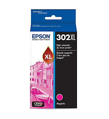 Epson® 302XL Claria® Premium High-Yield Magenta Ink Cartridge, T302XL320-S