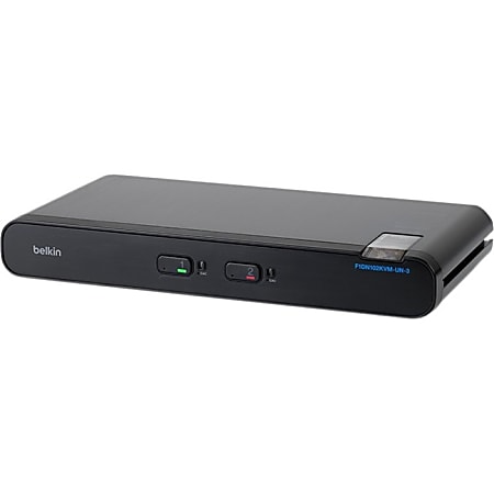 Belkin Universal Secure KVM Switch, 2 Port, Single Head - 2 Computer(s) - 1 Local User(s) - 3840 x 2160 - 7 x USB - Desktop, Under Table, Rack-mountable - TAA Compliant