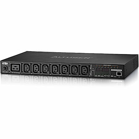 ATEN PE6208 Power Distribution Unit-TAA Compliant - 7 x IEC 60320 C13, 1 x IEC 60320 C19 - 230 V AC - 3840 W - Network (RJ-45) - 1U - Rack Mount