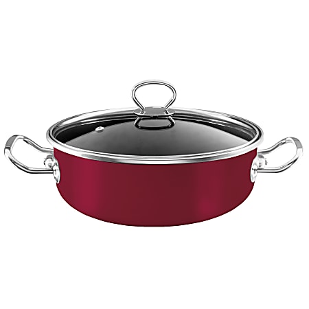 Vasconia® Elegance Steel Nonstick Casserole Dish, 5 Qt, Red