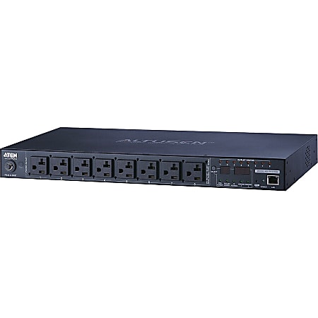 ATEN eco PDU PE8108A 8-Outlets PDU-TAA Compliant - IEC 60320 C20 - 8 x NEMA 5-15R - 120 V AC - 1440 W - Network (RJ-45) - 1U - Rack-mountable