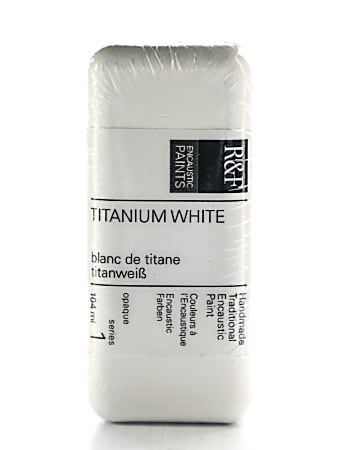 R & F Handmade Paints Encaustic Paint Cake, 104 mL, Titanium White