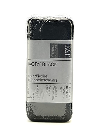 R & F Handmade Paints Encaustic Paint Cake, 104 mL, Ivory Black