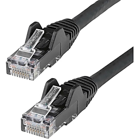 StarTech.com 30ft Black Cat6 Patch Cable with Snagless RJ45 Connectors - Long Ethernet Cable - 30 ft Cat 6 UTP Cable - First End: 1 x RJ-45 Male Network - Second End: 1 x RJ-45 Male Network - Patch Cable - Gold Plated Connector - 24 AWG - Black