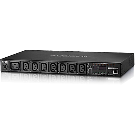 ATEN eco PDU PE6208A 8-Outlets PDU-TAA Compliant - IEC 60320 C20 - 8 x NEMA 5-20R - 120 V AC - 1920 W - Network (RJ-45) - 9.84 ft Cord Length - 1U - Rack-mountable