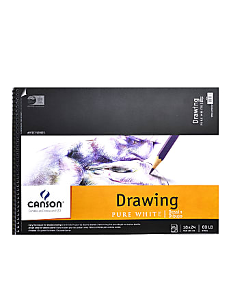 Canson Pure White Drawing Pad, 18" x 24",
