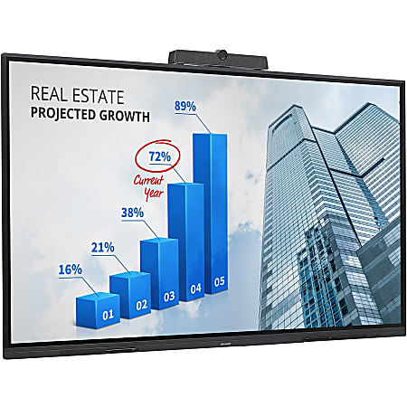 Sharp AQUOS BOARD PN-L2B PN-L752B Interactive Whiteboard - 75" - 36.60" x 64.90" Active Area - Wired/Wireless - Speaker - Bluetooth - HDMI - 1 x Number of USB 2.0 Ports - 360 W